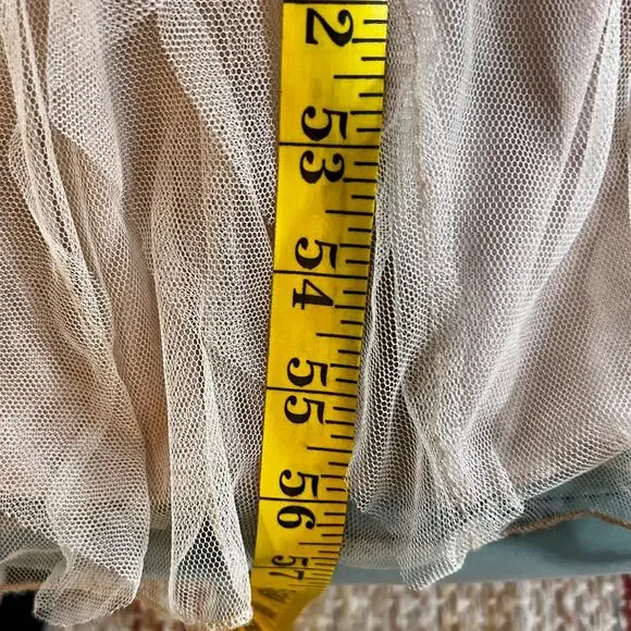 Romantic Goth Evening Empire Gown Black Lace Tiered Tulle Rosette Formal 5/6 - Picture 14 of 14